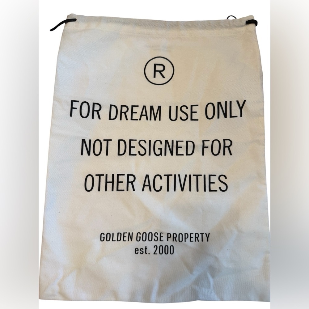 Authentic Golden Goose Large Shoe Dust Bag Drawstring Replacement White Canvas